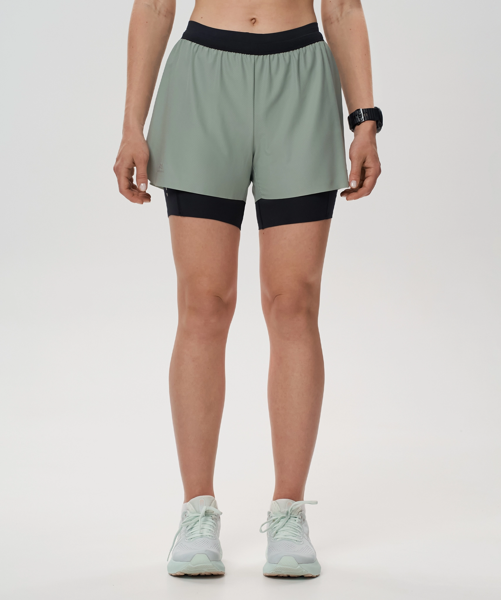 Шорты 2 в 1 Nordski Road Black/Lavender W