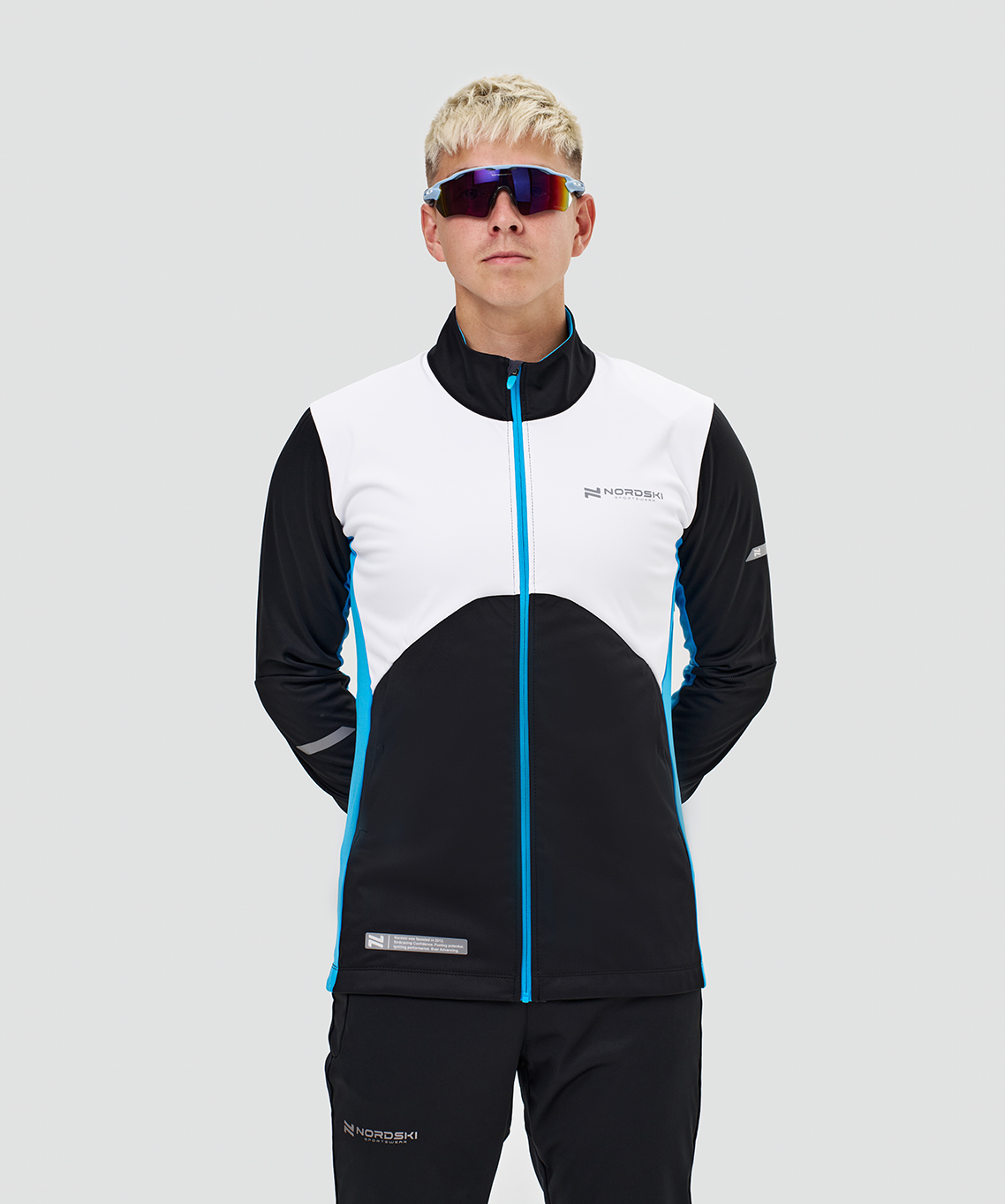 Тренировочная куртка Nordski Pro 2.0 White/Black/Light Blue