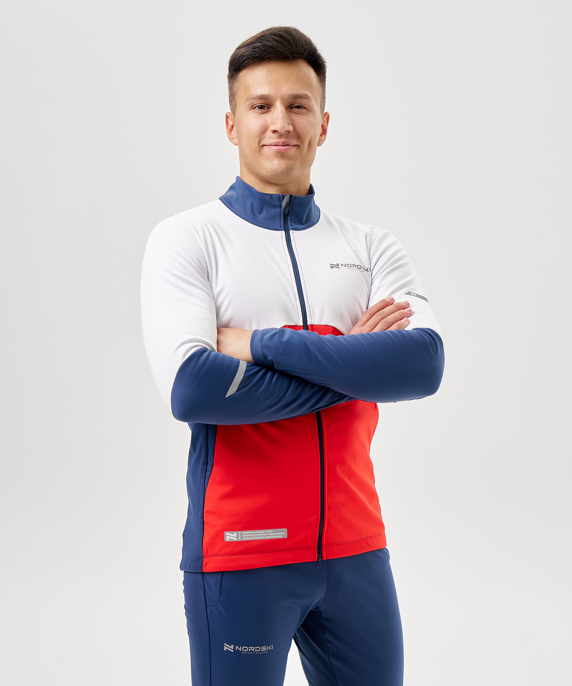 Тренировочная куртка Nordski Pro 2.0 White/Red/Blue